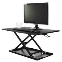 Adjustable Stand-Up Desk, Desktop Unit, 15-3/4" H x 31-1/2" W x 22-1/2" D, Black OP563 | Meunier Outillage Industriel
