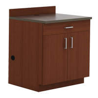 Modular Base Cabinet, Melamine, 39" H x 36" W x 25" D, Mahogany Meunier Outillage Industriel