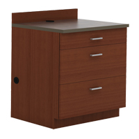 Modular Base Cabinet, 3 Drawers, 36" W x 25" D x 39" H, Mahogany Meunier Outillage Industriel