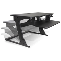 Goya™ Sit-Stand Workstation, Desktop Unit, 21" H x 35-2/5" W x 24" D, Black OP807 | Meunier Outillage Industriel