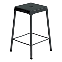 Counter Stool, Stationary, Fixed, 25", Steel Seat, Black Meunier Outillage Industriel