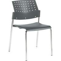 Armless Stacking Chairs, Plastic, 33" High, 300 lbs. Capacity, Grey OP932 | Meunier Outillage Industriel