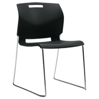 Chair, Plastic, 32-1/2" High, 300 lbs. Capacity, Black OP933 | Meunier Outillage Industriel