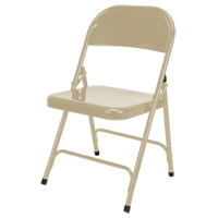 Folding Chair, Steel, Beige, 300 lbs. Weight Capacity Meunier Outillage Industriel