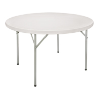 Folding Table, Round, 60" L x 60" W, Polyethylene, White OQ321 | Meunier Outillage Industriel