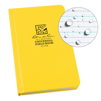 Bound Book, Hard Cover, Yellow, 160 Pages, 4-5/8" W x 7-1/4" L OQ360 | Meunier Outillage Industriel