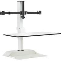 Soar™ Sit/Stand Electric Desk with Dual Monitor Arm, Desktop Unit, 37-1/4" H x 27-3/4" W x 22" D, White OQ926 | Meunier Outillage Industriel
