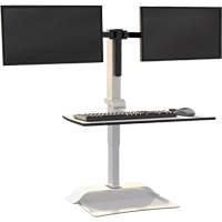 Soar™ Sit/Stand Electric Desk with Dual Monitor Arm, Desktop Unit, 37-1/4" H x 27-3/4" W x 22" D, White OQ926 | Meunier Outillage Industriel