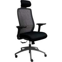 Chaise de bureau ajustable série Era<sup>MC</sup> avec appui-tête, Tissu/Mailles, Noir, Capacité 250 lb OQ968 | Meunier Outillage Industriel