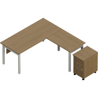 Newland "L" Shaped Desk with Pedestal OR448 | Meunier Outillage Industriel