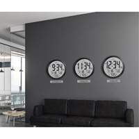 Round Digital Wall Clock, Digital, Battery Operated, 15" Dia., Black OR488 | Meunier Outillage Industriel