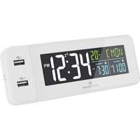 Hotel Collection Fast-Charging Dual USB Alarm Clock, Digital, Battery Operated, White OR489 | Meunier Outillage Industriel