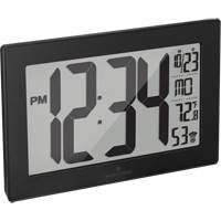 Self-Setting & Self-Adjusting Wall Clock with Stand, Digital, Battery Operated, Black OR493 | Meunier Outillage Industriel