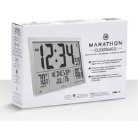 Horloge à réglage automatique à calendrier complet avec de très grands caractères, Numérique, À piles, Argent OR499 | Meunier Outillage Industriel