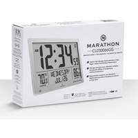 Horloge à réglage automatique à calendrier complet avec de très grands caractères, Numérique, À piles, Blanc OR500 | Meunier Outillage Industriel