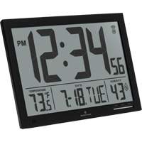 Slim Jumbo Self-Setting Wall Clock, Digital, Battery Operated, White OR503 | Meunier Outillage Industriel