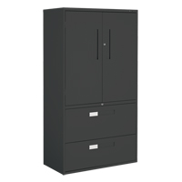 Multi-Stor Cabinet, Steel, 3 Shelves, 65-1/4" H x 36" W x 18" D, Black OTE783 | Meunier Outillage Industriel