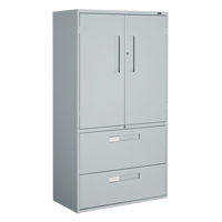 Multi-Stor Cabinet, Steel, 3 Shelves, 65-1/4" H x 36" W x 18" D, Grey OTE784 | Meunier Outillage Industriel