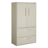 Multi-Stor Cabinet, Steel, 3 Shelves, 65-1/4" H x 36" W x 18" D, Beige Meunier Outillage Industriel