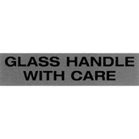 Étiquettes pour traitement spécial «Glass Handle with Care», 5" lo x 2" la, Noir/rouge PB420 | Meunier Outillage Industriel
