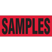 "Samples" Special Handling Labels, 5" L x 2" W, Black on Red Meunier Outillage Industriel
