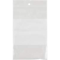 White Block Poly Bags, Reclosable, 6" x 4", 2 mils Meunier Outillage Industriel