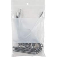 White Block Poly Bags, Reclosable, 6" x 4", 2 mils Meunier Outillage Industriel