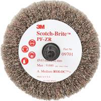 Brosse &agrave; lamelles pour labrasion et le polissage PF-ZR Roloc Scotch-Brite, Oxyde d'aluminium, Grain Moyen, 2-1/2" x 1-1/4" Meunier Outillage Industriel