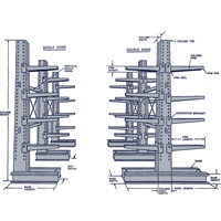Cantilever Column, Single Sided, 4" W x 10' H RA680 | Meunier Outillage Industriel
