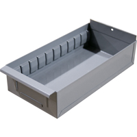 Boîte pour tablette de rayonnage enclenchable Interlok, Acier, 5-5/8" la x 18" p, 4-3/4" h, Gris Meunier Outillage Industriel