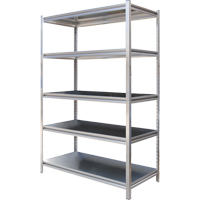 Stainless Steel Solid Rivet Shelving, Stainless Steel, Bolted, 600 lbs. Capacity, 36" W x 72" H x 18" D RL853 | Meunier Outillage Industriel