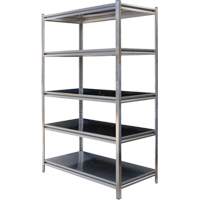Stainless Steel Solid Rivet Shelving , Stainless Steel, Bolted, 600 lbs. Capacity, 36" W x 72" H x 24" D RL855 | Meunier Outillage Industriel