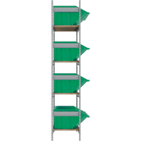 &eacute;tag&egrave;res larges avec bacs g&eacute;ants en plastique, Acier, Sans boulons, Capacit&eacute; 800 lb, 66" la x 72" h x 18" p Meunier Outillage Industriel