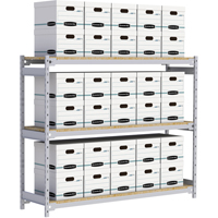 Wide Span Record Storage Shelving, Steel, 3 Shelves, 72" W x 18" D x 60" H Meunier Outillage Industriel