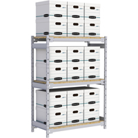 Wide Span Record Storage Shelving, Steel, 3 Shelves, 42" W x 18" D x 60" H Meunier Outillage Industriel