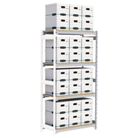 Wide Span Record Storage Shelving, Steel, 4 Shelves, 42" W x 18" D x 84" H, Add-On Kit Meunier Outillage Industriel