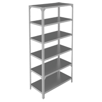 Shelving Unit, Galvanized Steel, Slotted Angle, 400 lbs. Capacity, 36" W x 72" H x 24" D RN202 | Meunier Outillage Industriel