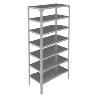 Shelving Unit, Galvanized Steel, Slotted Angle, 275 lbs. Capacity, 48" W x 84" H x 18" D Meunier Outillage Industriel