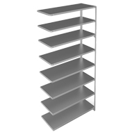 Shelving Unit, Galvanized Steel, Slotted Angle, 275 lbs. Capacity, 48" W x 96" H x 18" D Meunier Outillage Industriel