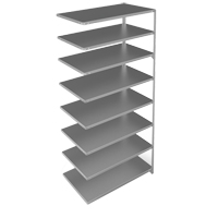 Shelving Unit, Galvanized Steel, Slotted Angle, 275 lbs. Capacity, 48" W x 96" H x 24" D Meunier Outillage Industriel