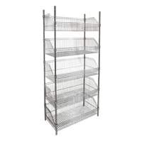 Wire Basket Shelving Unit, 5 Tiers, 48" W x 74" H x 24" D Meunier Outillage Industriel