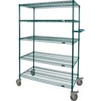 Wire Shelf Push Cart, Epoxy Finish, 48" x 69" x 24", 600 lbs. Capacity RN802 | Meunier Outillage Industriel