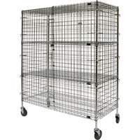 Security Cart, Chrome Plated, 60" x 69" x 24", 500 lbs. Capacity Meunier Outillage Industriel
