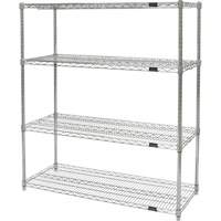 Heavy-Duty Chromate Wire Shelving, 4 Tiers, 30" W x 54" H x 14" D Meunier Outillage Industriel