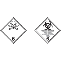 Toxic Materials TDG Shipping Labels, 4" L x 4" W, Black on White SAG872 | Meunier Outillage Industriel