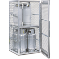Aluminum LPG Cylinder Locker Storage, 8 Cylinder Capacity, 30" W x 32" D x 65" H, Silver SAI574 | Meunier Outillage Industriel