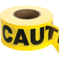 Barricade Tape, English, 3" W x 1000' L, 2 mils, Black on Yellow Meunier Outillage Industriel