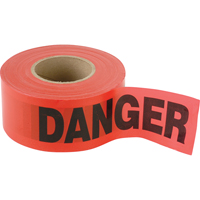 Standard Smaller Barricade Tape, English, 3" W x 300' L, 2 mils, Black on Red Meunier Outillage Industriel