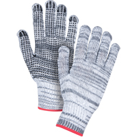Gants tricot&eacute;s &agrave; pois, Poly/coton, Un c&ocirc;t&eacute;, Calibre 7, Petit Meunier Outillage Industriel