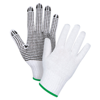 Gants tricot&eacute;s &agrave; pois, Poly/coton, Un c&ocirc;t&eacute;, Calibre 7, Moyen Meunier Outillage Industriel